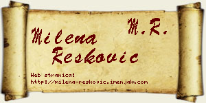 Milena Resković vizit kartica